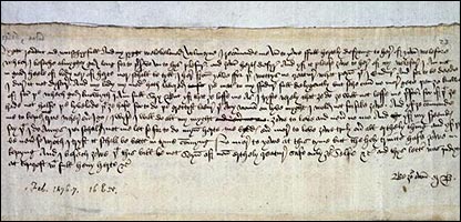 Poem from Charles, Duke of Orleans to his wife in 1415.