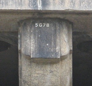 The numbered stone on London Bridge in Lake Havasu City. Photo Credit: Source