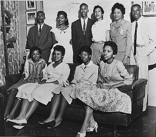 Little Rock Nine with Daisy Bates (top row, second from right).