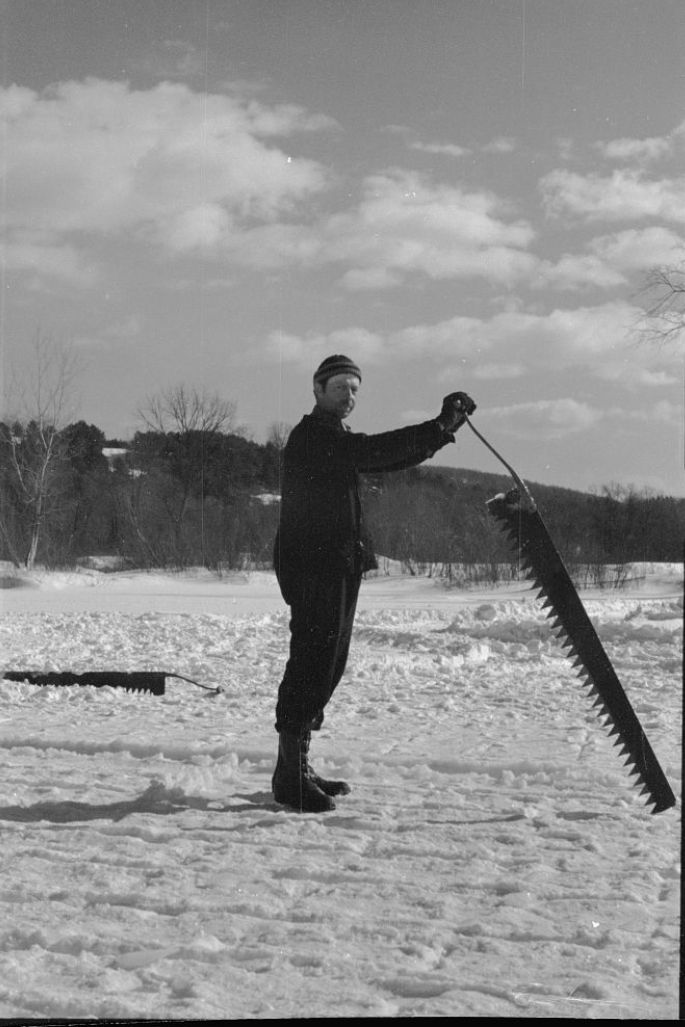 Cutting Ice on the Ottaqueechee River, 1936